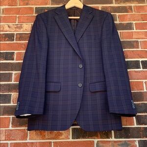 Men's Navy Plaid Blazer